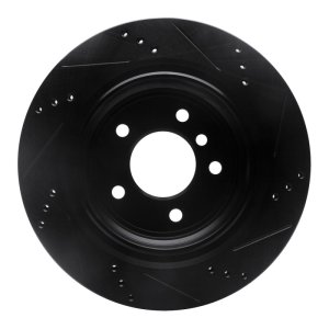 BMW Z3 Brake Rotor (1) - Rear - R1 Concepts - Drilled & Slotted - Black - `95-`02